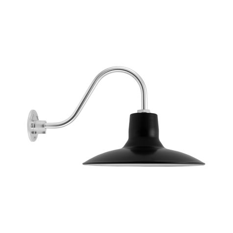 16" Dominion, 100-Black, G11 Gooseneck Arm, 980-Brushed Aluminum
