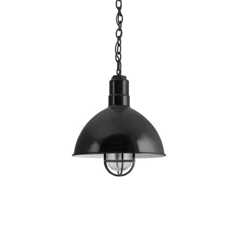 12" Wilcox, 100-Black, CGG-Standard Cast Guard, RIB-Ribbed Glass, SBK-Standard Black Cord