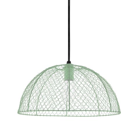 Chicken Wire Pendant Light, 311-Jadite, SBK-Standard Black Cord, Nostalgic Edison-Style 1890 Era Bulb