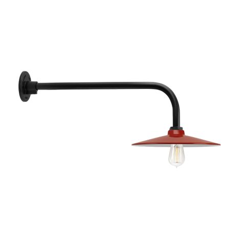 12" Conoco, 400-Barn Red, G8 Gooseneck Arm, 100-Black, Nostalgic Edison-Style 1910 Era 60 Watt Light Bulb