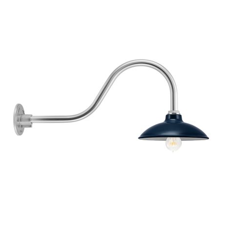 10" Sinclair, 705-Navy, G22 Gooseneck Arm, 980-Brushed Aluminum, Nostalgic Edison-Style Victorian 40 Watt Light Bulb