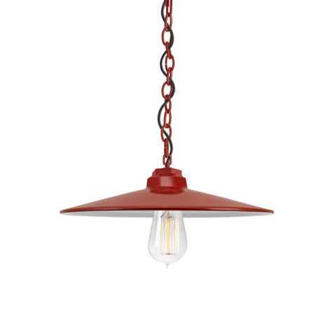12" Conoco, 400-Barn Red, CSB-Black Cloth Cord, Nostalgic Edison-Style 1910 Era 60 Watt Light Bulb