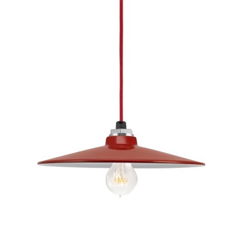 12" Conoco, 400-Barn Red, CSR-Red Cloth Cord, Nostalgic Edison-Style Victorian 40 Watt Light Bulb
