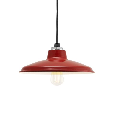 12" Marathon, 400-Barn Red, CSB-Black Cloth Cord, Shown with LED Edison S14 Bulb