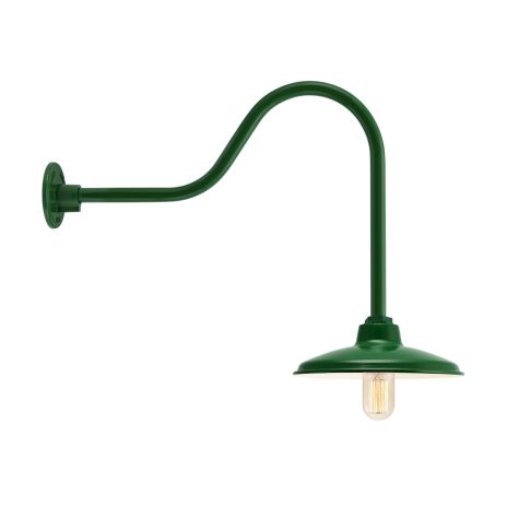 12" Marathon, 307-Emerald Green, G32 Gooseneck Arm, Shown with 1910 Era Nostalgic Edison Bulb