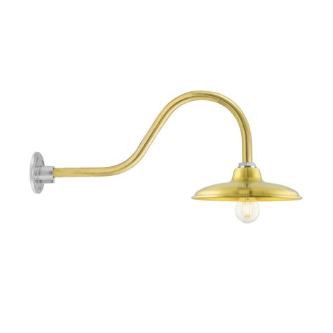 12" Marathon, 997-Natural Raw Brass, G22 Gooseneck Arm, Shown with Globe LED Tala Lamp