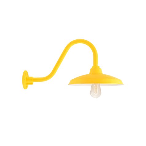 14" Marathon, 500-Buttery Yellow, G15 Gooseneck, Shown with 1890 Era 40W Nostalgic Edison Bulb