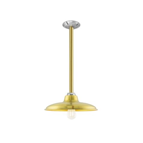 12" Marathon, 997-Natural Raw Brass, Shown with LED Edison S14 Bulb