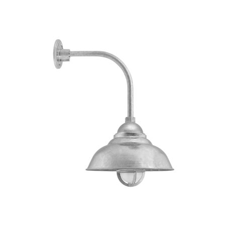 12" Chicago, 975-Galvanized, TGG-Heavy Duty Cast Guard, FST-Frosted Glass, G13 Gooseneck Arm