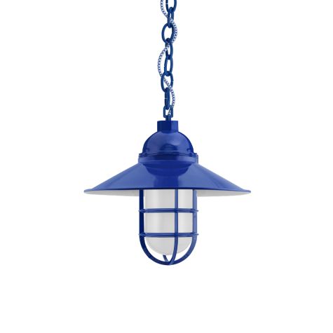 14" Syracuse, 700-Royal Blue, CGG-Standard Cast Guard, FST-Frosted Glass, CSUW-Blue & White Cloth Cord