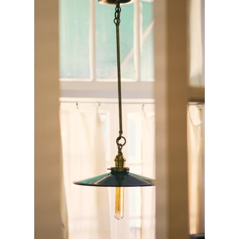 Conoco Stem & Loop Pendant, 850-Graphite, BS-Natural Brass with No Switch, Nostalgic Edison 20 Watt Hairpin Bulb