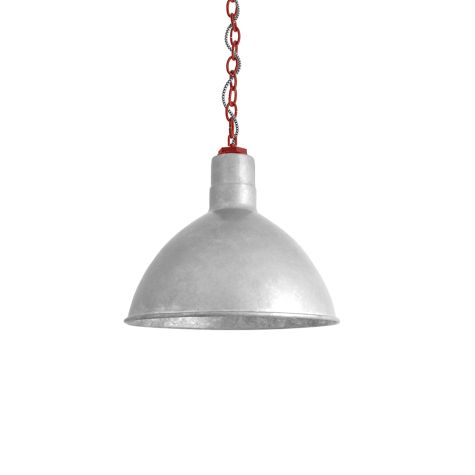 14" Wilcox, 975-Galvanized, Mounting in 400-Barn Red, CSBW-Black & White Cloth Cord
