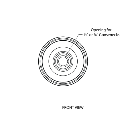 Decorative Backing Plate Cover Dimensions (Front View)