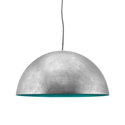 28" Loma, Exterior in 975-Galvanized, Interior in 390-Teal, SBK-Standard Black Cord