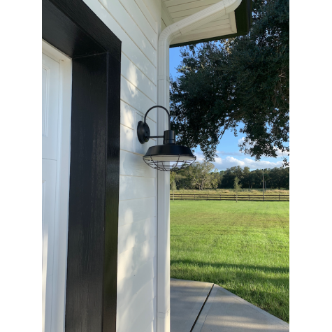 14” Shade, 100-Black Finish, Wire Cage in 100-Black | Photo Courtesy of Homeowner
