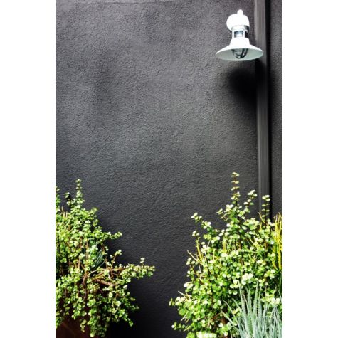12” Wallaby, 200-White, With Cap, CLR-Clear Glass, 975-Galvanized GuardG3 Gooseneck Arm | Photo Courtesy of Farmer’s Daughter Hotel