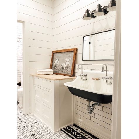 Barn Light Mini Artesia Sconce, 100-Black Finish, G37 Mini  Straight Arm Gooseneck Arm | Photo Courtesy of Sasha from Small Town Farmhouse (www.smalltownfarmhouse.com)