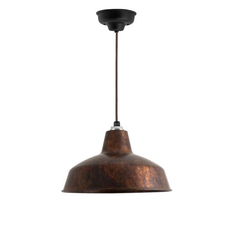 14" Avalon LED, 999-Natural Oil-Rubbed Copper, CSBB-Black & Brown Cloth Cord