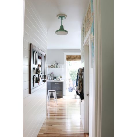 12” Union, 355-Jadite, 6” Stem | 1/2” Diameter, Hang Straight Canopy | Photo Courtesy of Melissa from The Inspired Room - www.theinspiredroom.net