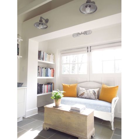 Industrial Loft Double Pendant Light, 975-Galvanized, CGG-Standard Cast Guard, RIB-Ribbed Glass | Photo Courtesy of Lio Thai from Tone on Tone