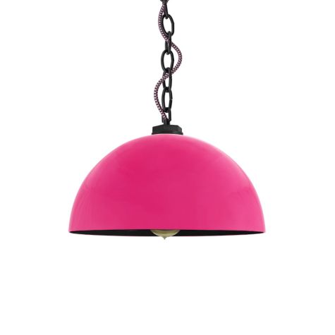 12" Loma LED, Exterior in 490-Magenta, Interior in 100-Black, Chain in 100-Black with SBK-Standard Black Cord