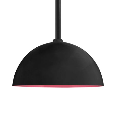 16" Loma LED, Exterior in 100-Black, Interior in 470-Watermelon, Stem in 100-Black