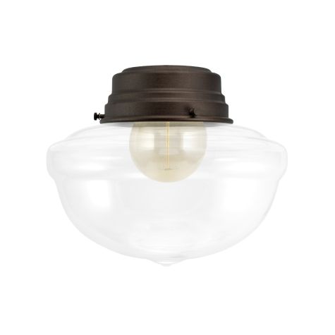 Acorn Flush Mount, 615-Oil-Rubbed Bronze, Clear Glass, No Painted Band, Shown with G30 Bulb