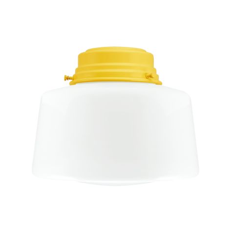 Drum Flush Mount, 500-Buttery Yellow, Opaque Glass, No Painted Band