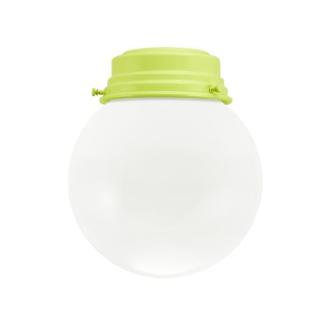 Round Flush Mount, 380-Chartreuse, Opaque Glass, No Painted Band