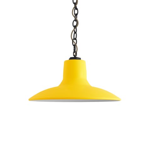 14" Dominion LED, 500-Buttery Yellow, Mounting in 100-Black, CSBG-Black & Gold Cloth Cord