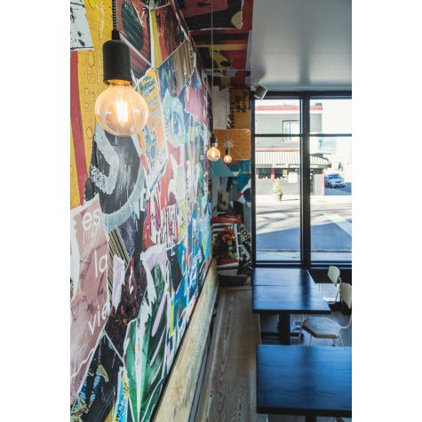 (3) Downtown Minimalist Cord Pendant, 805-Charcoal Granite, CSBW-Baclk & White Cloth Cord | Photo Courtesy of John Holschuh Photography and Chook Chicken