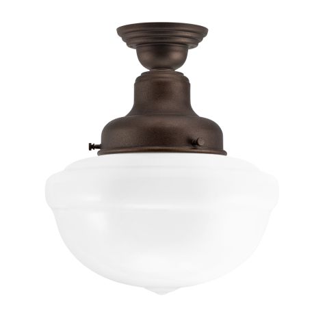 Acorn Semi-Flush, 615-Oil-Rubbed Bronze, Opaque Glass, No Painted Band