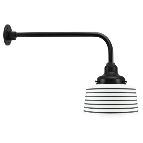Drum Gooseneck, 100-Black, Opaque Glass, Seven Painted Band, 100-Black, G8 Gooseneck Arm, 100-Black
