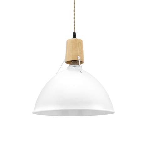12" Shade in 200-White, Maple Wood, TPT-Putty Twist Cord