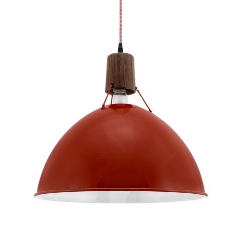 18" Shade in 400-Barn Red, Walnut Wood, CRZ-Red Chevron Cord