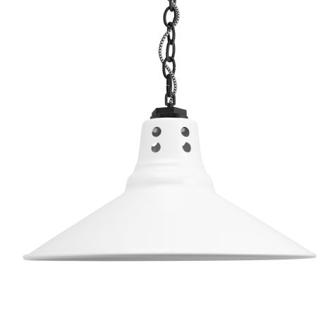 16" Aero Vented, 200-White, Circle Vents, Mounting in 100-Black, CSBW-Black & White Cloth Cord