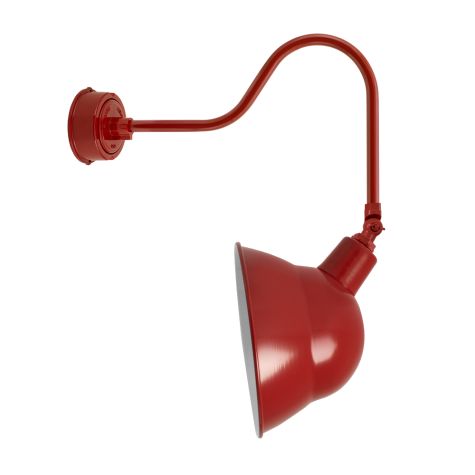 14" Emblem LED, 400-Barn Red, G24 Gooseneck Arm, Swivel Knuckle