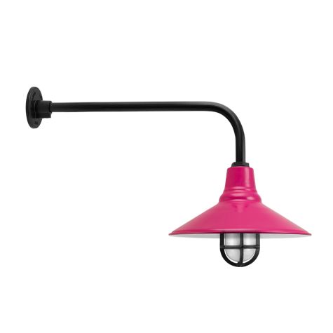16" Aero Nautical LED, 490-Magenta, TGG-Heavy Duty Cast Guard, 100-Black, FST-Frosted Glass, G8 Gooseneck Arm, 100-Black