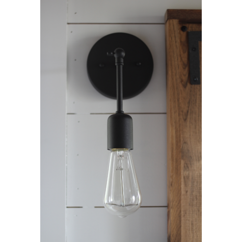 Downtown Minimalist Adjustable Sconce, 105-Textured Black, Nostalgic Edison 1890 Era Bulb | Courtesy of Christina's Adventures