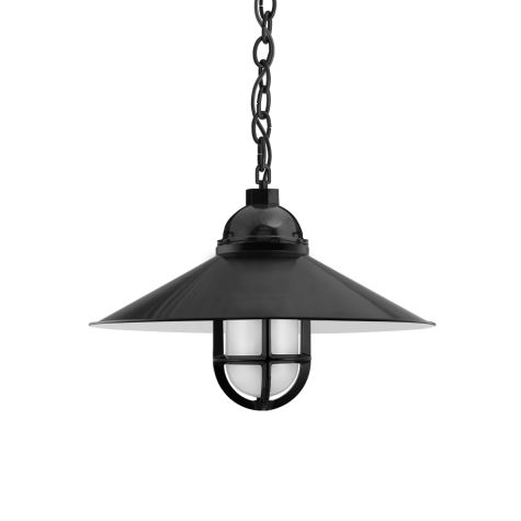 18" Syracuse LED, 100-Black, TGG-Heavy Duty Cast Guard, FST-Frosted Glass, SBK-Standard Black Cord
