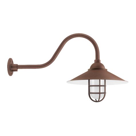 16" Syracuse, 605-Rust, CGG-Standard Cast Guard, FST-Frosted Glass, G22 Gooseneck Arm