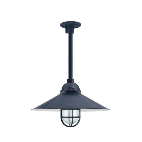 18" Syracuse LED, 705-Navy, CGG-Standard Cast Guard, RIB-Ribbed Glass, Heavy Duty Canopy