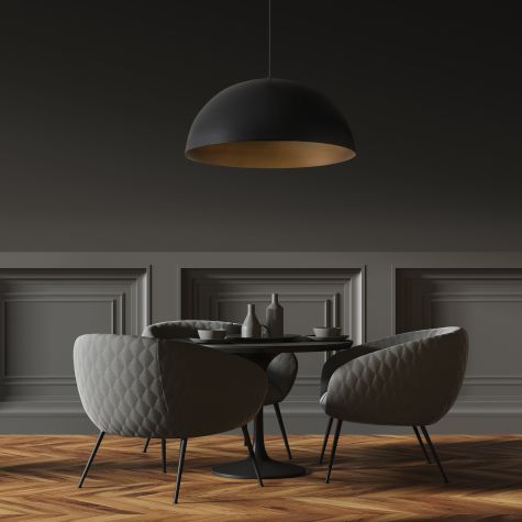 20” Shade, 100-Black Exterior Finish, 940-Painted Aged Interior Finish, SBK-Standard Black Cord