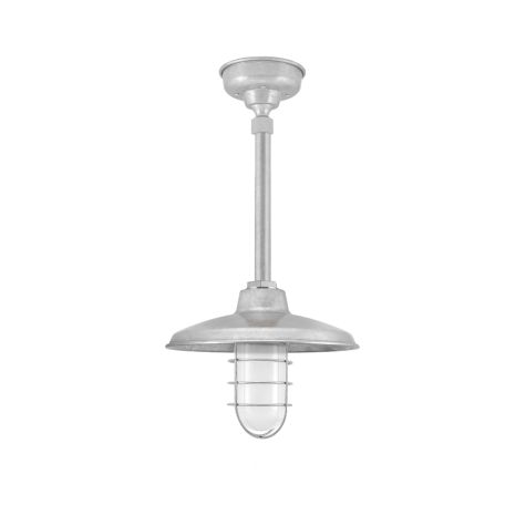 12" Marathon Nautical LED, 975-Galvanized, WGG-Wire Guard, FST-Frosted Glass, Hang Straight Canopy