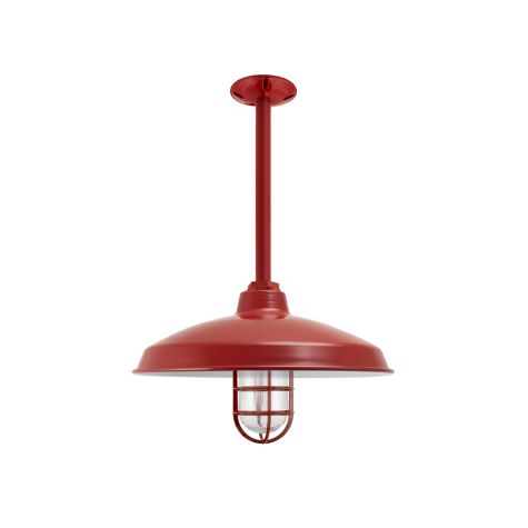 16" Marathon Nautical LED, 400-Barn Red, CGG-Standard Cast Guard, RIB-Ribbed Glass