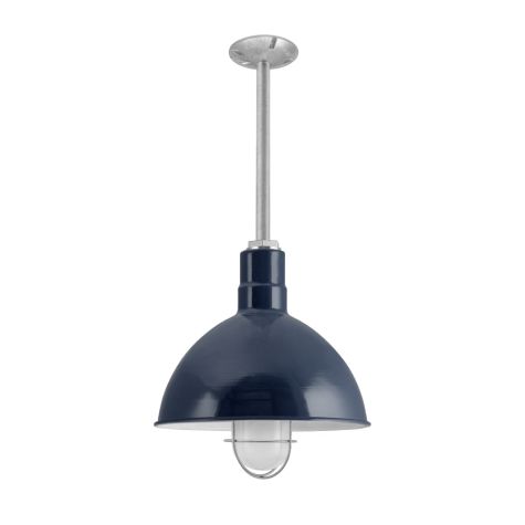 12" Wilcox Nautical LED, 705-Navy, WGG-Wire Guard, 975-Galvanized, Mounting in 975-Galvanized