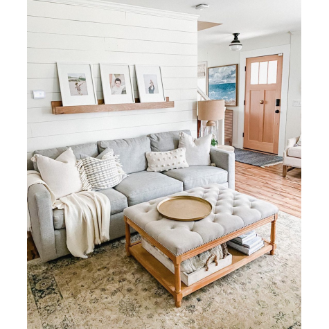 Primary Schoolhouse Semi-Flush Mount Light, 100-Black, Small Opaque Glass, Double Painted Bands | Photo Courtesy of Lauren McBride