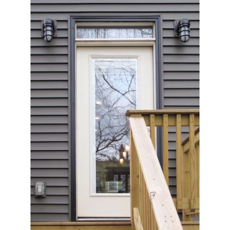 Streamline Industrial Guard Sconce, 100-Black, CGG-Standard Cast Guard, Frosted Glass