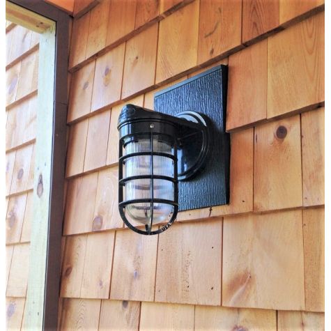 Industrial Static Sconce, 300-Dark Green, No Shade, CGG-Cast Guard, RIB-Ribbed Glass