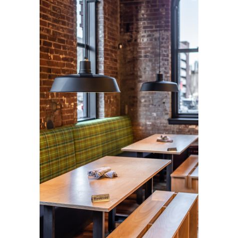 24" The Original™, 105-Textured Black, SBK-Standard Black Cord | Courtesy of Urban Putt, Visual Interest, and Roth Sheppard Architects